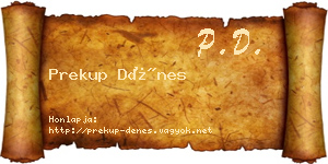 Prekup Dénes névjegykártya